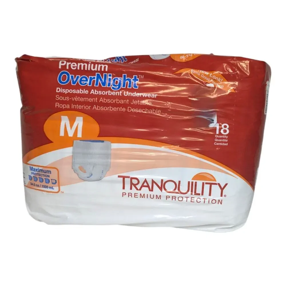 Tranquility ATN Disposable‎ Adult Diapers Briefs 18 count Overnight Brand New